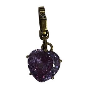 Retired Rare Juicy Couture Purple Faceted Heart Dangle Charm Bling